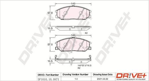 Dr!ve+ DP1010.10.0871 - Əyləc altlığı dəsti, əyləc diski furqanavto.az