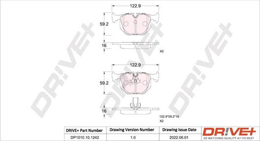 Dr!ve+ DP1010.10.1242 - Əyləc altlığı dəsti, əyləc diski furqanavto.az