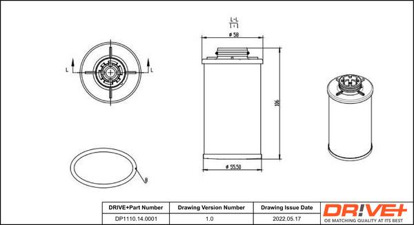 Dr!ve+ DP1110.14.0001 - Hidravlik Filtr, avtomatik transmissiya furqanavto.az