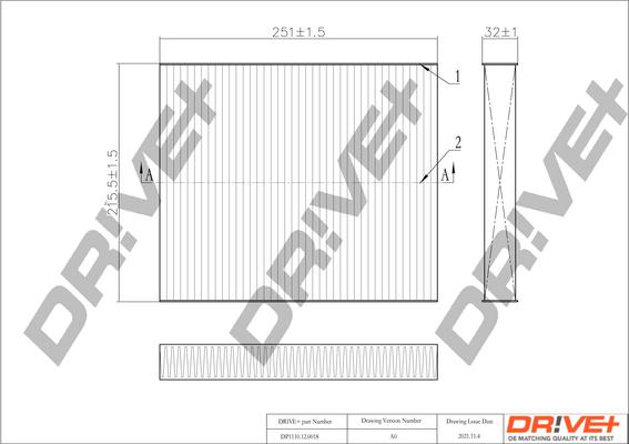 Dr!ve+ DP1110.12.0018 - Filtr, daxili hava furqanavto.az