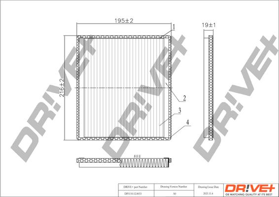 Dr!ve+ DP1110.12.0033 - Filtr, daxili hava furqanavto.az