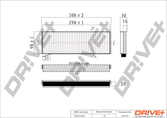 Dr!ve+ DP1110.12.0168 - Filtr, daxili hava furqanavto.az