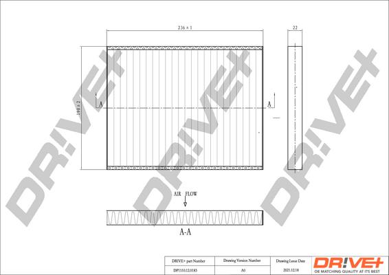 Dr!ve+ DP1110.12.0183 - Filtr, daxili hava furqanavto.az