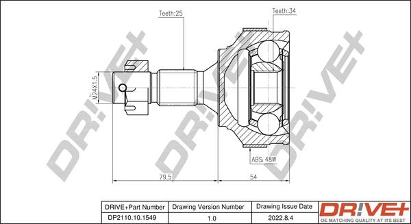 Dr!ve+ DP2110.10.1549 - Birləşmə dəsti, ötürücü val furqanavto.az