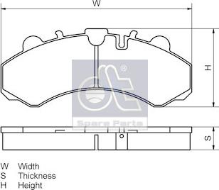 DT Spare Parts 7.92614 - Əyləc altlığı dəsti, əyləc diski furqanavto.az