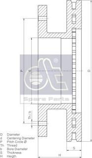 DT Spare Parts 10.34103 - Əyləc Diski furqanavto.az