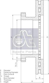 DT Spare Parts 4.62216 - Əyləc Diski furqanavto.az