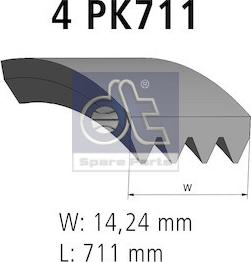 DT Spare Parts 11.12076 - V-yivli kəmər furqanavto.az