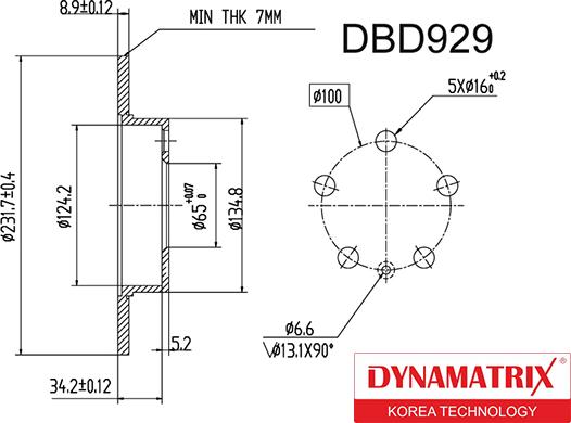 Dynamatrix DBD929 - Əyləc Diski www.furqanavto.az