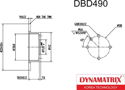 Dynamatrix DBD490 - Əyləc Diski furqanavto.az