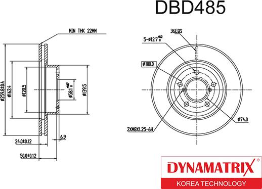 Dynamatrix DBD485 - Əyləc Diski furqanavto.az