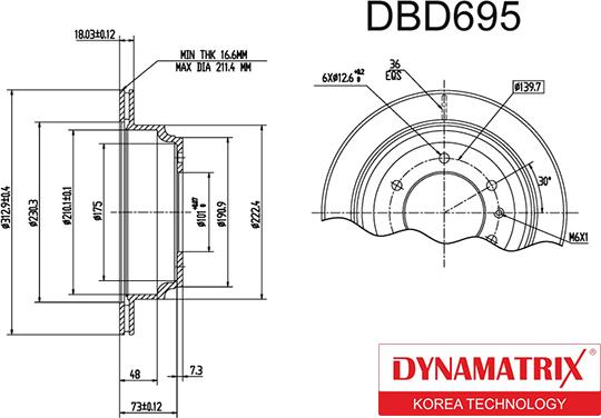 Dynamatrix DBD695 - Əyləc Diski furqanavto.az
