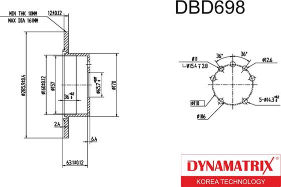 Dynamatrix DBD698 - Əyləc Diski furqanavto.az