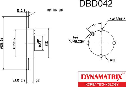Dynamatrix DBD042 - Əyləc Diski furqanavto.az