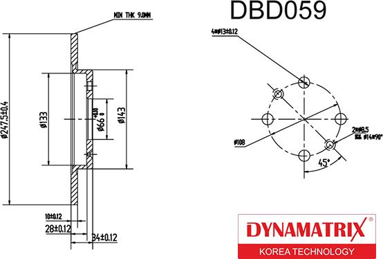 Dynamatrix DBD059 - Əyləc Diski furqanavto.az