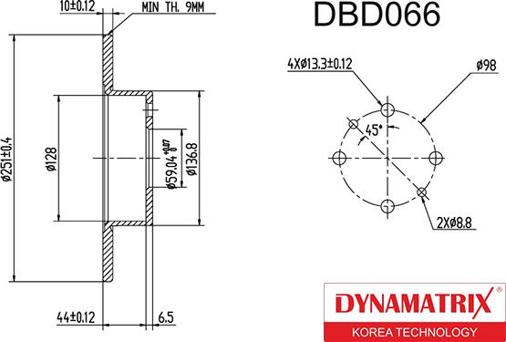 Dynamatrix DBD066 - Əyləc Diski furqanavto.az