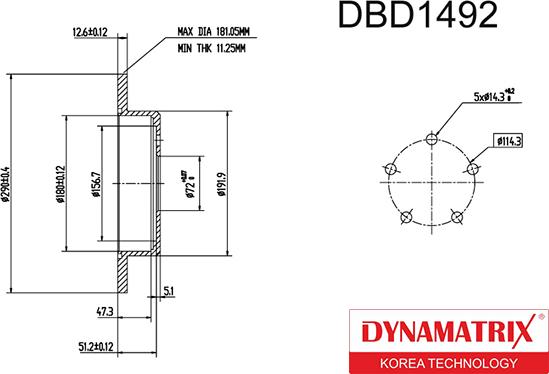 Dynamatrix DBD1492 - Əyləc Diski furqanavto.az
