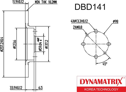 Dynamatrix DBD141 - Əyləc Diski furqanavto.az