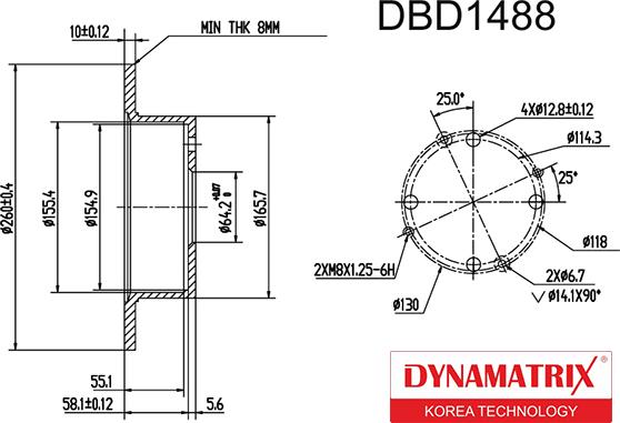 Dynamatrix DBD1488 - Əyləc Diski furqanavto.az