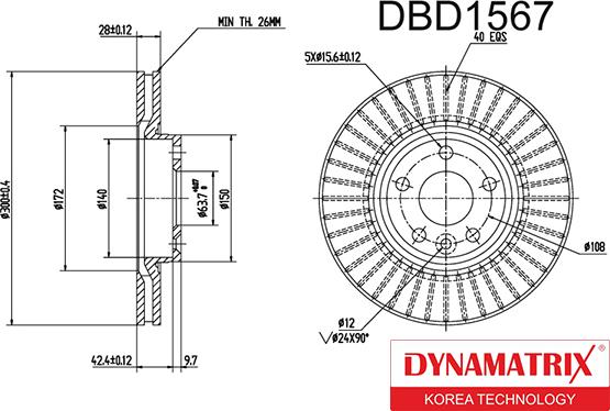 Dynamatrix DBD1567 - Əyləc Diski furqanavto.az