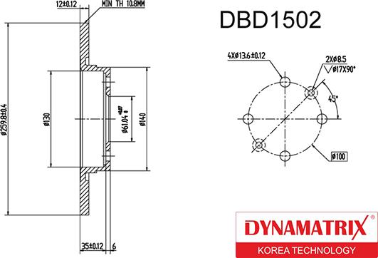 Dynamatrix DBD1502 - Əyləc Diski furqanavto.az