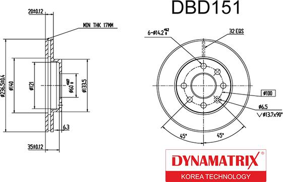 Dynamatrix DBD151 - Əyləc Diski furqanavto.az