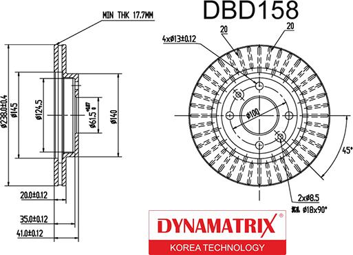 Dynamatrix DBD158 - Əyləc Diski furqanavto.az