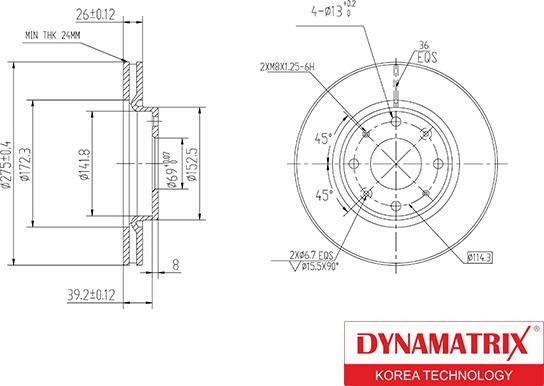 Dynamatrix DBD1528 - Əyləc Diski furqanavto.az