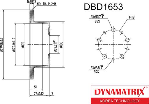 Dynamatrix DBD1653 - Əyləc Diski furqanavto.az