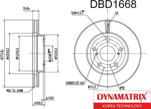 Dynamatrix DBD1668 - Əyləc Diski furqanavto.az