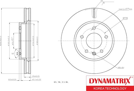 Dynamatrix DBD1625 - Əyləc Diski furqanavto.az