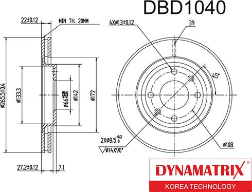 Dynamatrix DBD1040 - Əyləc Diski furqanavto.az