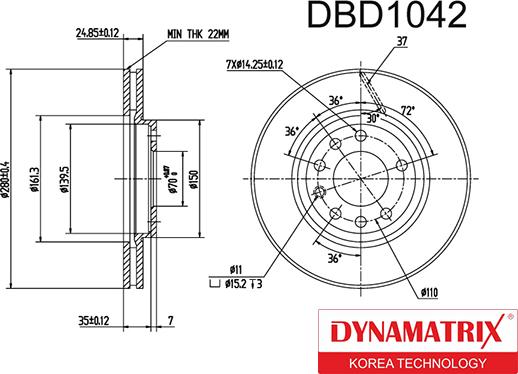 Dynamatrix DBD1042 - Əyləc Diski furqanavto.az