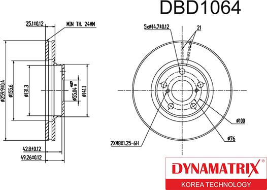 Dynamatrix DBD1064 - Əyləc Diski furqanavto.az