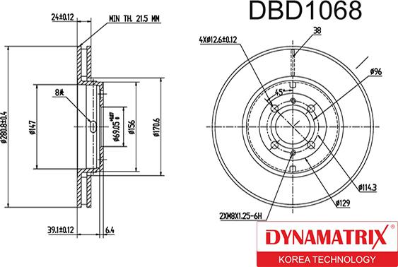 Dynamatrix DBD1068 - Əyləc Diski furqanavto.az