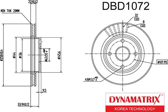 Dynamatrix DBD1072 - Əyləc Diski furqanavto.az