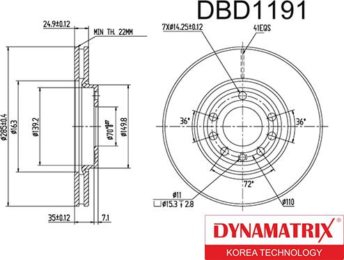 Dynamatrix DBD1191 - Əyləc Diski furqanavto.az