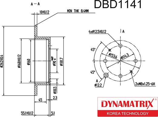 Dynamatrix DBD1141 - Əyləc Diski furqanavto.az