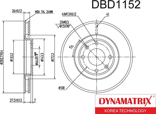 Dynamatrix DBD1152 - Əyləc Diski furqanavto.az