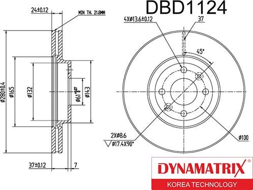 Dynamatrix DBD1124 - Əyləc Diski furqanavto.az