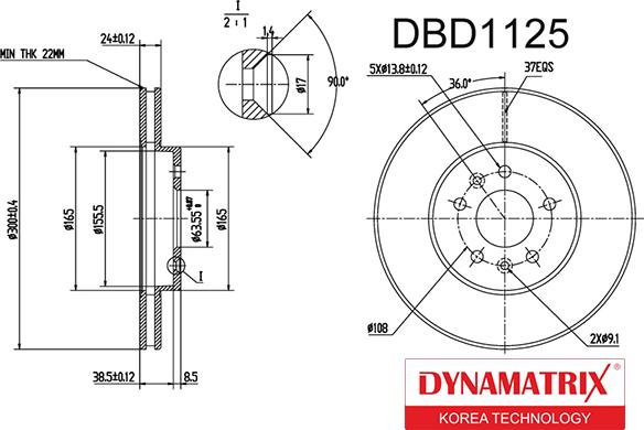 Dynamatrix DBD1125 - Əyləc Diski furqanavto.az