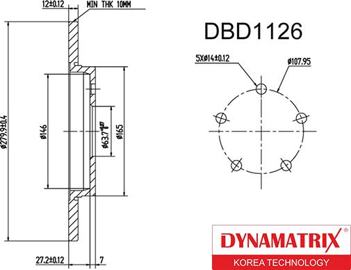 Dynamatrix DBD1126 - Əyləc Diski furqanavto.az