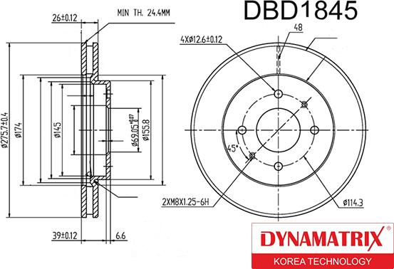 Dynamatrix DBD1845 - Əyləc Diski furqanavto.az