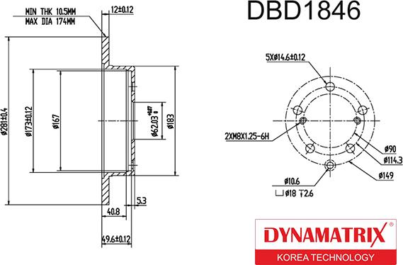 Dynamatrix DBD1846 - Əyləc Diski furqanavto.az
