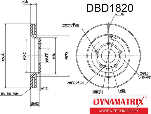 Dynamatrix DBD1820 - Əyləc Diski furqanavto.az