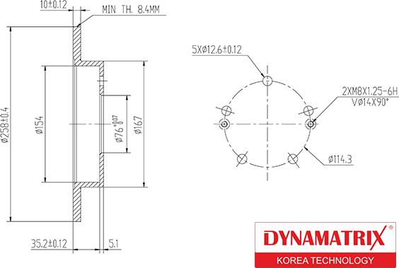 Dynamatrix DBD1874 - Əyləc Diski furqanavto.az