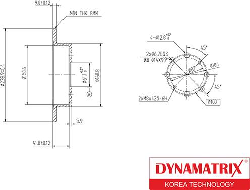 Dynamatrix DBD1358 - Əyləc Diski furqanavto.az