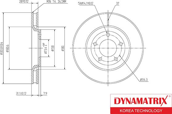 Dynamatrix DBD1372 - Əyləc Diski furqanavto.az