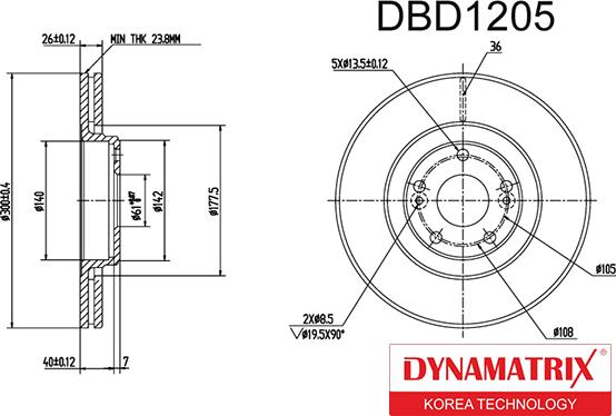 Dynamatrix DBD1205 - Əyləc Diski furqanavto.az