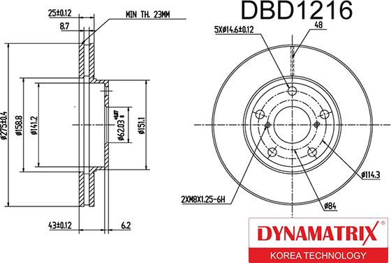 Dynamatrix DBD1216 - Əyləc Diski furqanavto.az
